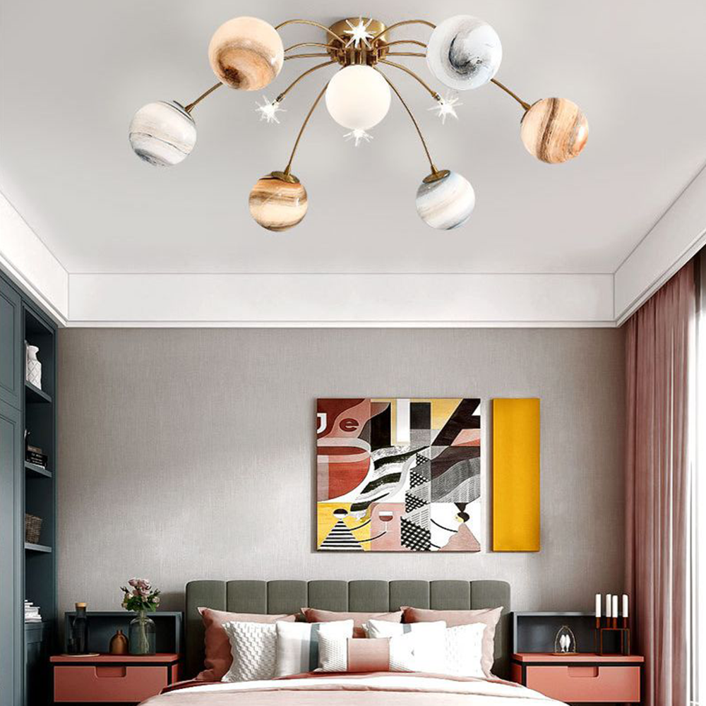 Aria Moderno LED Pianeta Plafoniere Soggiorno Metallo/Vetro