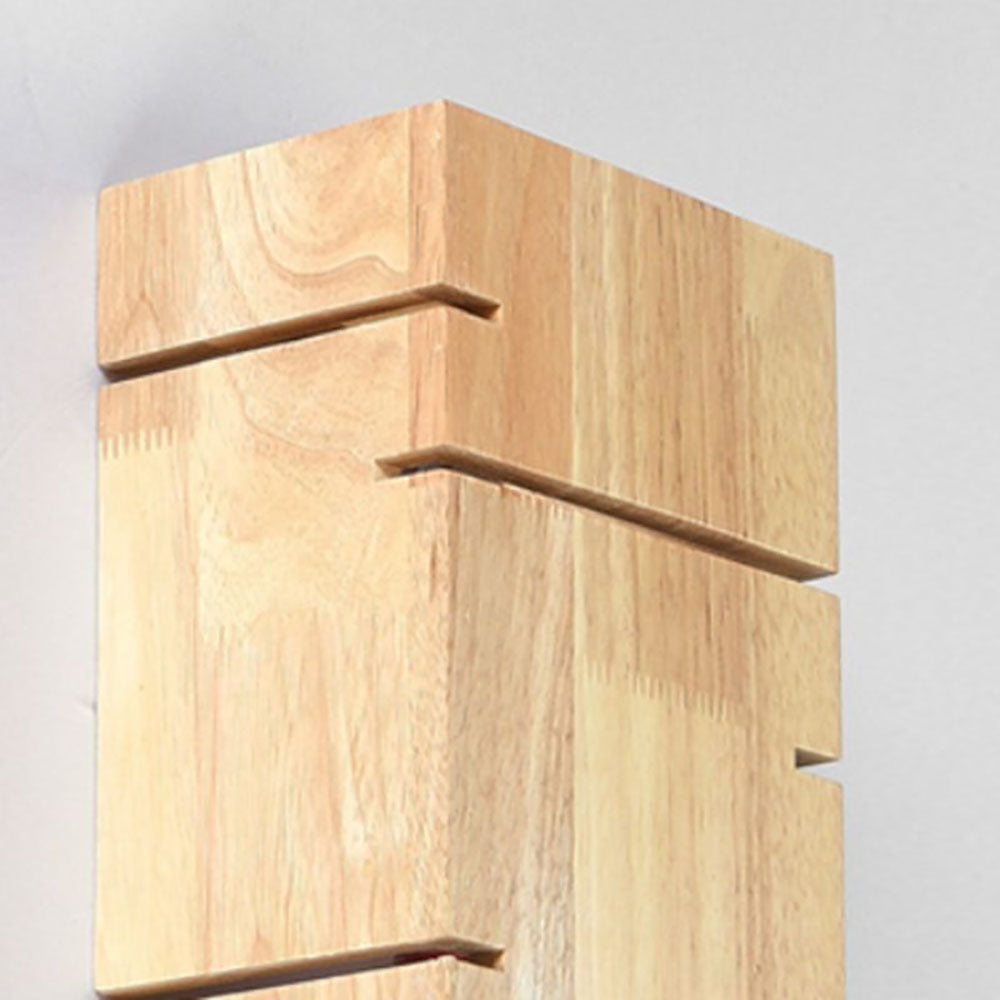 Muto Minimalista LED Applique Rettangolare Legno Soggiorno/Camera da Letto