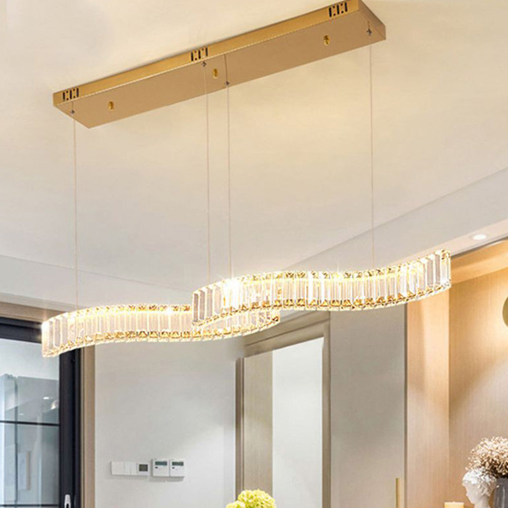 Kristy Moderne Onda Design Lampade a Sospensione Cristallo/Metallo Soggiorno
