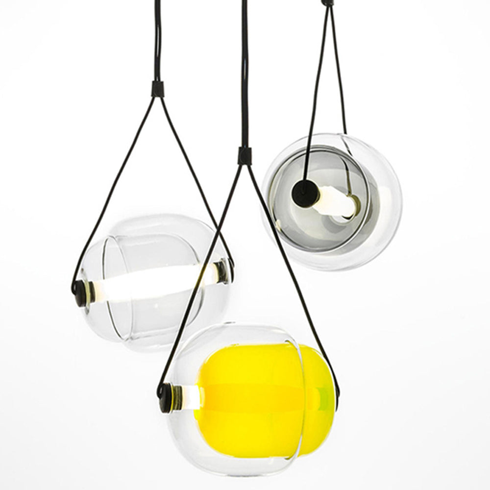 Valentina Moderni LED Bolla Vetro Lampade a Sospensione Blu/Giallo/Rosa/Grigio Fumo/Bianco/Chiaro Soggiorno/Camera da Letto