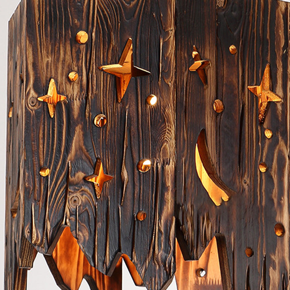 Epoch Lampada a Sospensione Metallo/Legno Stellato Retro Soggiorno