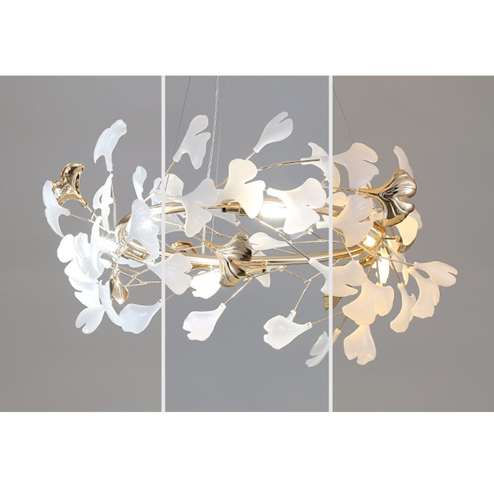 Olivia Moderne LED Lampade a Sospensione Ginkgo Biloba Metallo Oro Petalo Soggiorno/Camera da Letto