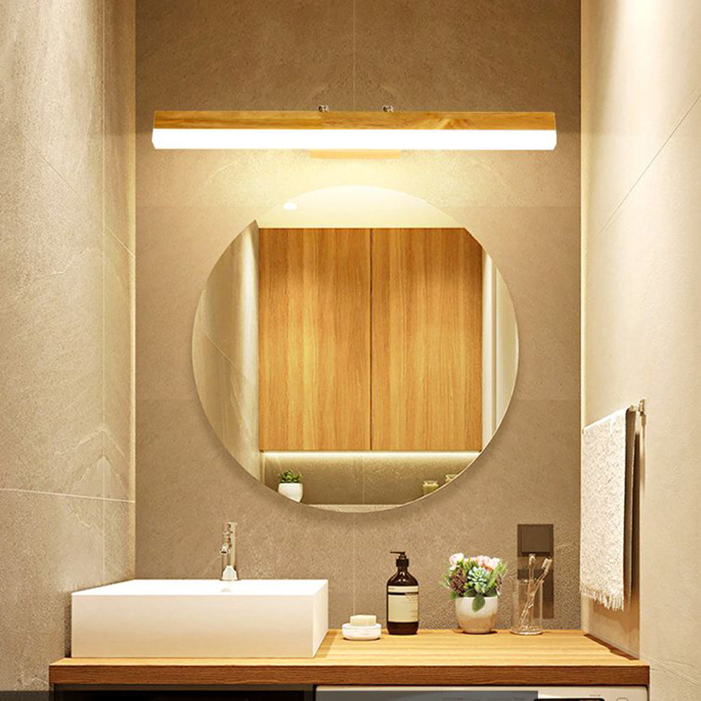 Muto Minimalismo Classico LED Applique Lungo Metallo Legno Vanità Specchio Bagno/Sala Studio