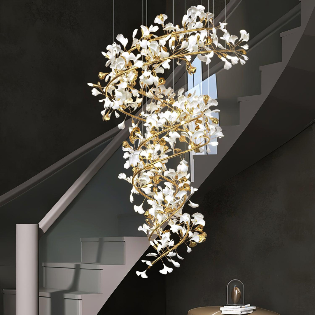Olivia Design Bellissimo LED Lampade a Sospensione Spirale Ginkgo Biloba Metallo Ceramico Soggiorno/Camera da Letto