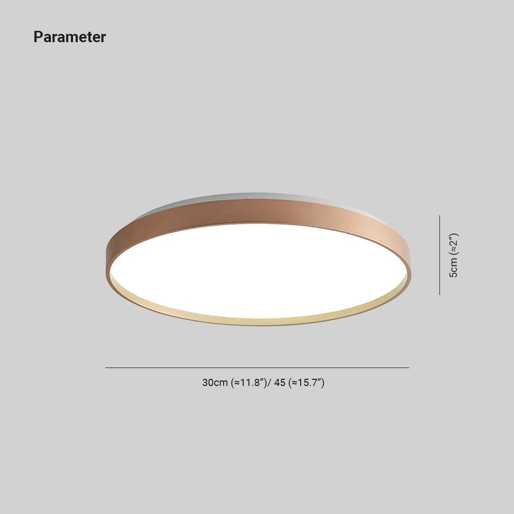 Arisha Plafoniera Rotonda Minimalista in Metallo/Acrilico, Bianco/Caffè/Grigio/Oro