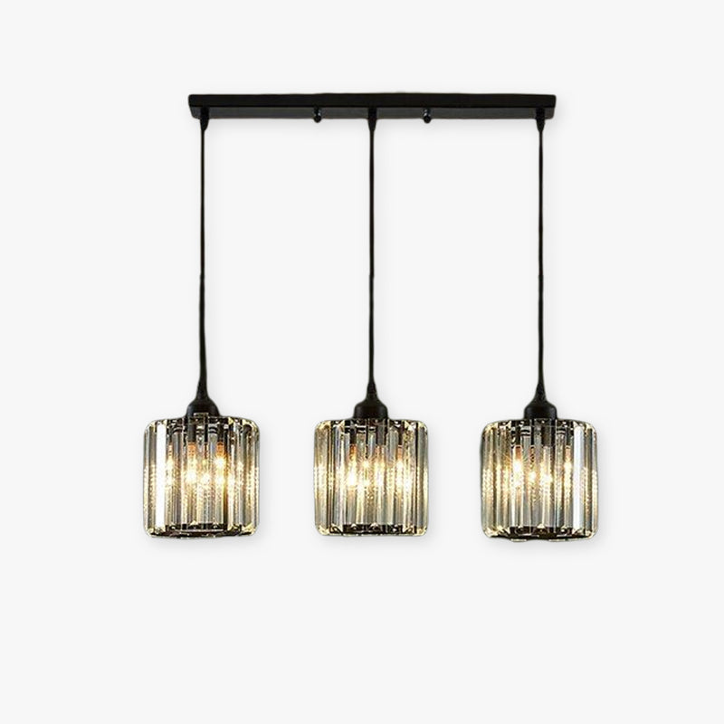 Arisha Moderna LED Lampada a Sospensione Vetro Cilindro Nero/Oro Grappolo Soggiorno/Camera da LettoSoggiorno/Camera da Letto