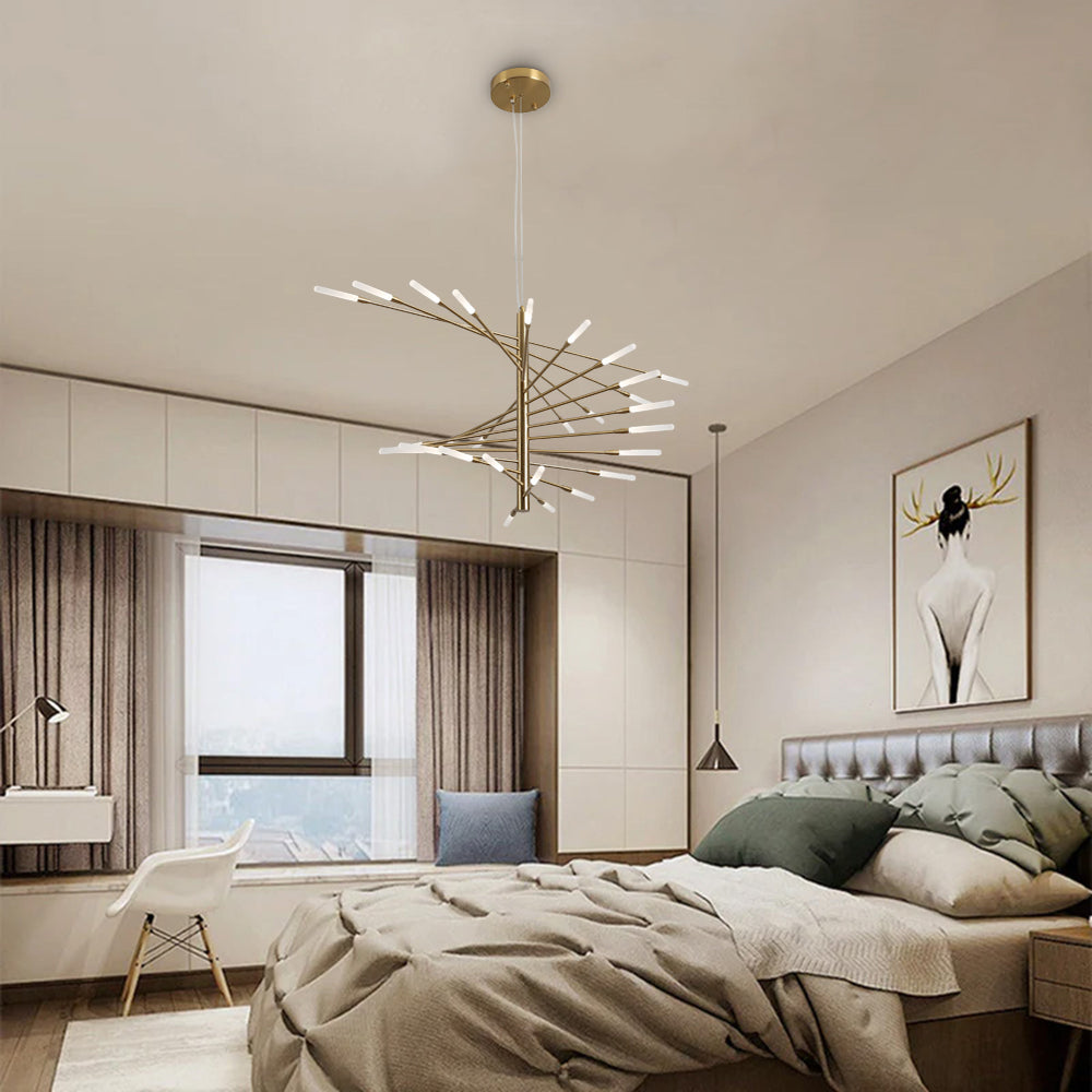 Arisha Lampada a Sospensione Moderno Multi-Line in Metallo/Acrilico Nero/Oro