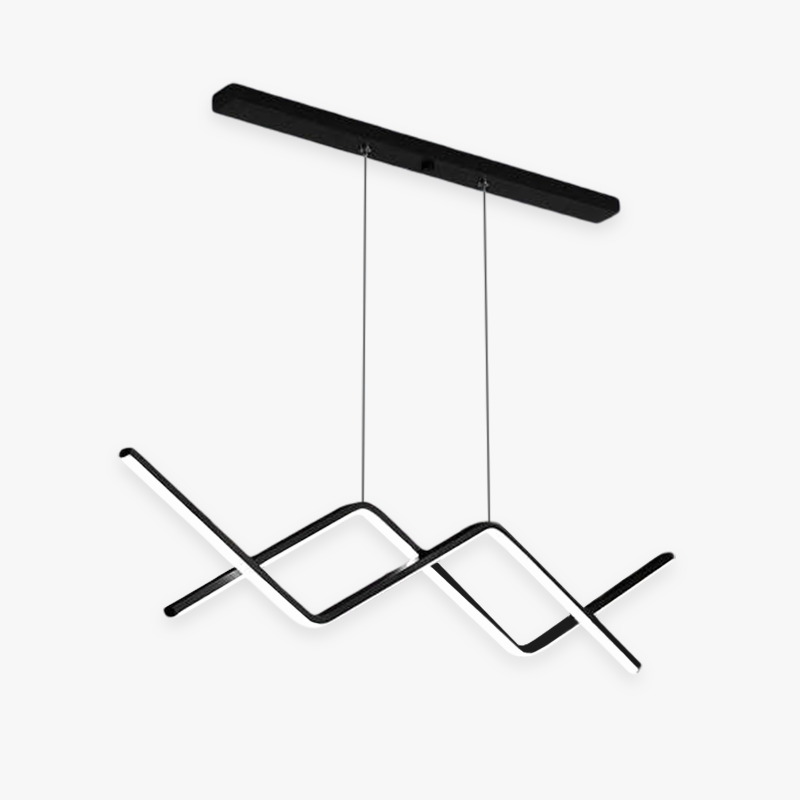 Arisha Moderna LED Lampada a Sospensione Metallo Nero/Oro Lineare/Doppia Curva Soggiorno
