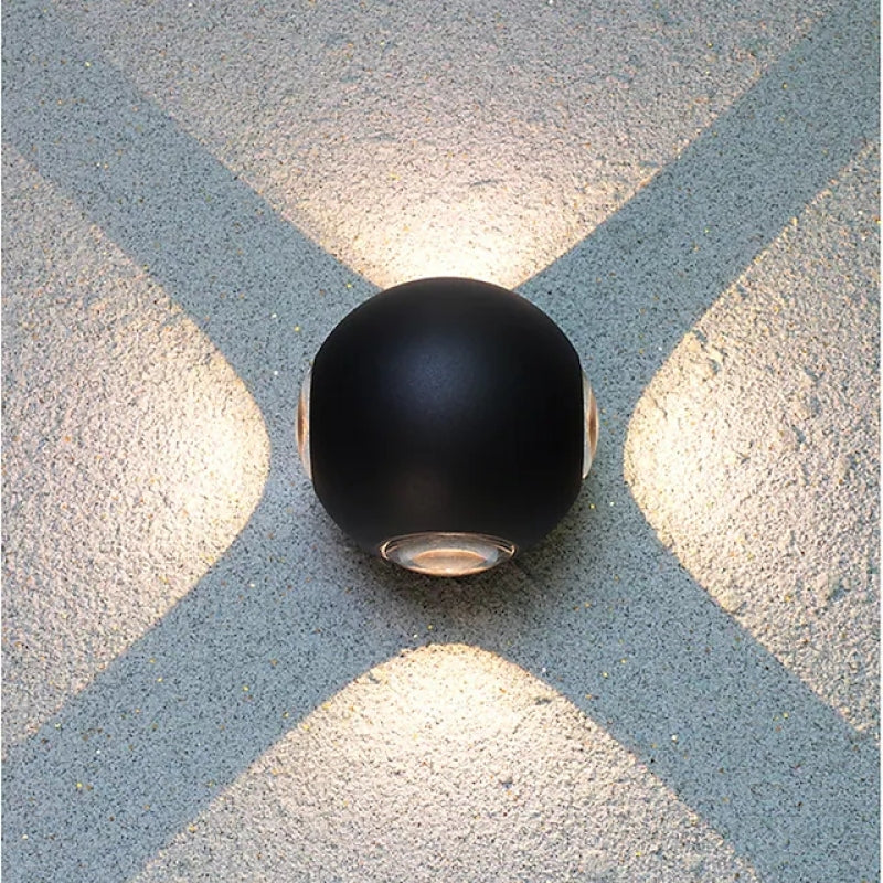 Ray Moderne LED Lampada da Esterno Globe/Cruciform Ray Alluminio Nero Giardino