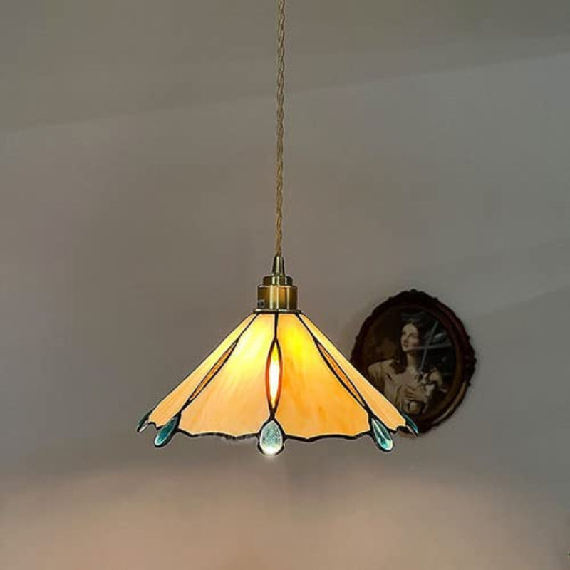 Tiffany Vintage Metallo/Vetro Sospensione Giallo/Trasparente/Verde/Rame/Rosso/Blu Soggiorno