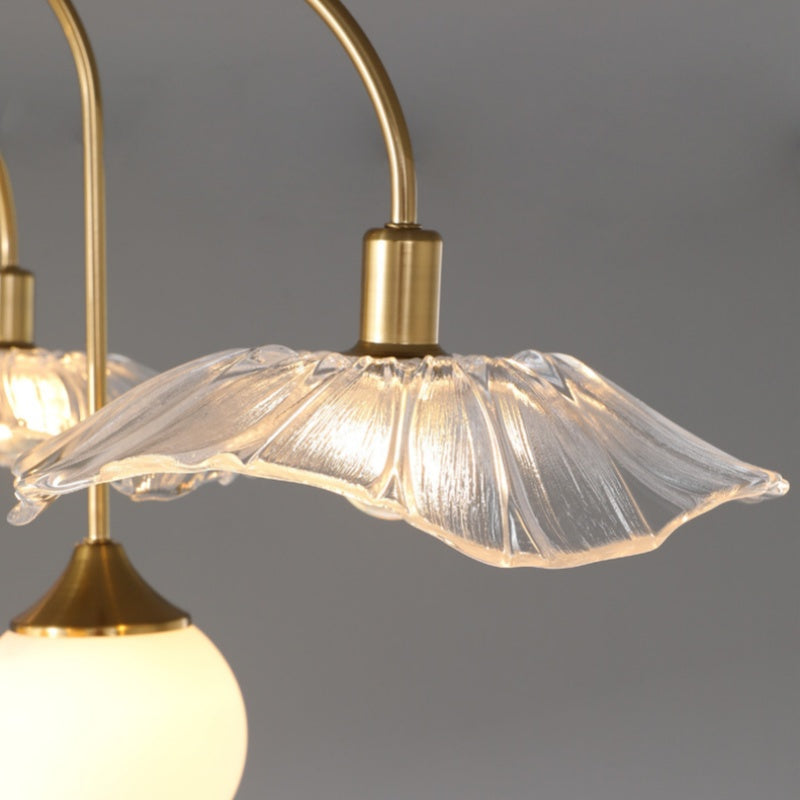 Valentina Nordico Metallo/Vetro Lux Lampadario Brass Camera da letto/Soggiorno