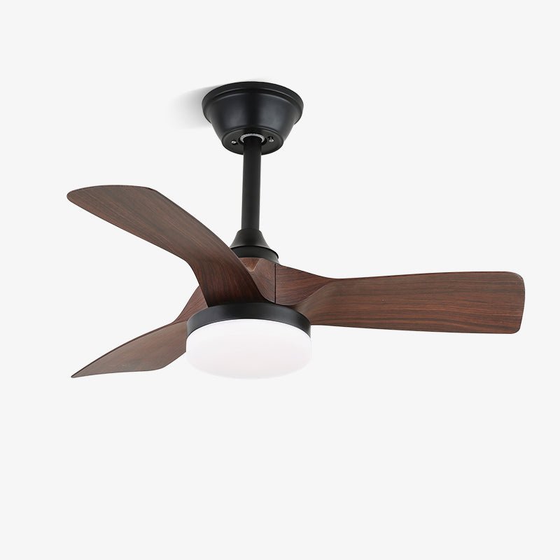 Ventilatore da soffitto con luce Arden Minimalista in Legno Nero