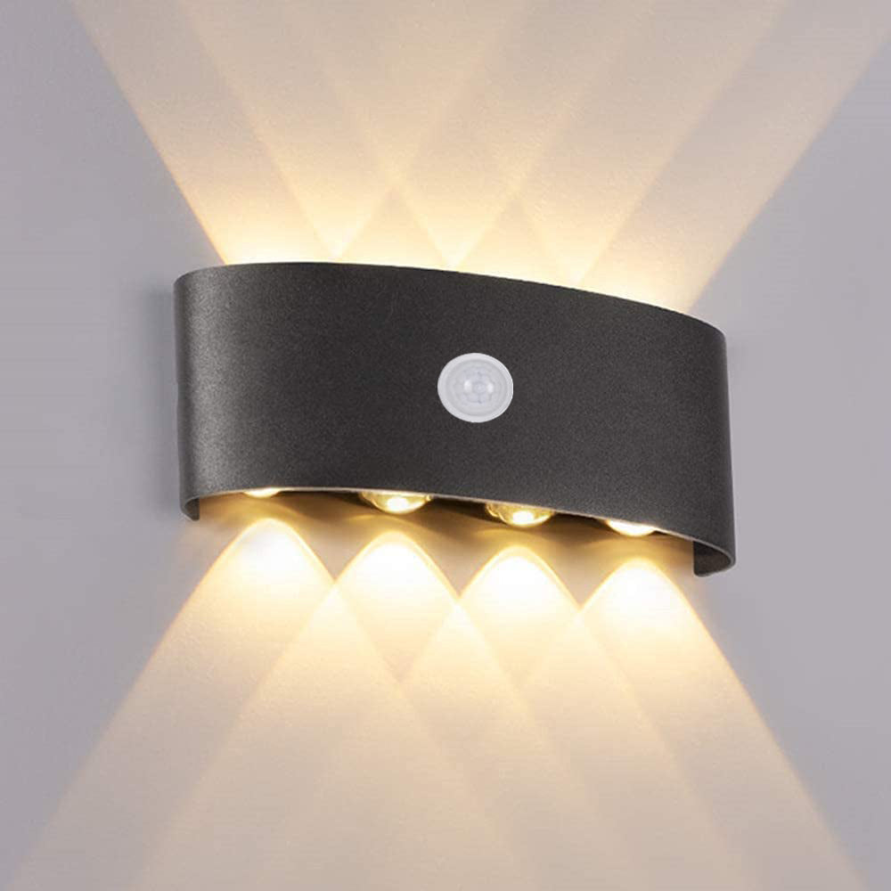 Ray LED Applique da Esterni Metallo/Acrilico Nero/Bianco Moderna Semplice