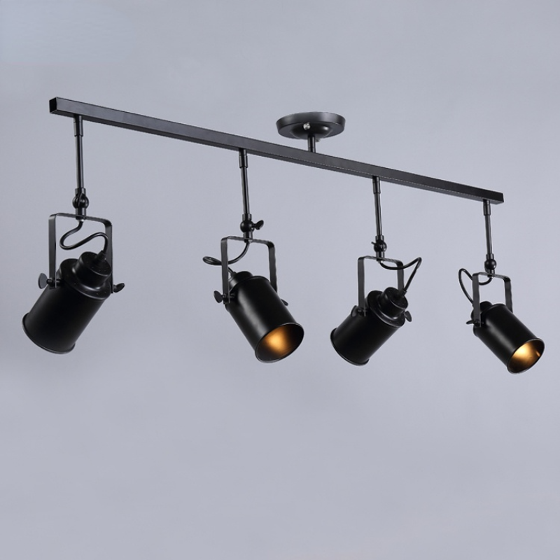 Silva Industriale LED Vintage Regolabile Plafoniere Nero Soggiorno/Camera da Letto