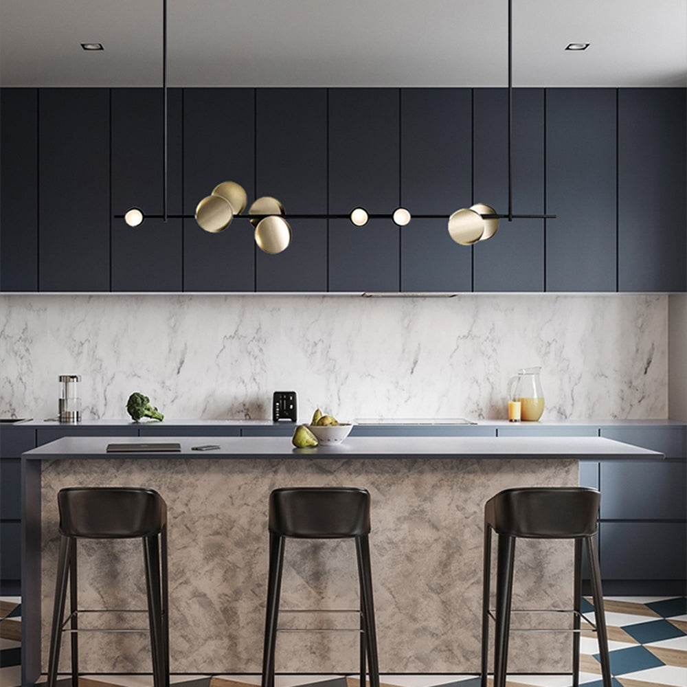 Avi Minimalista LED Lampada a Sospensione Metallo Nero Lineare Sala da Pranzo/Soggiorno/Camera da Letto