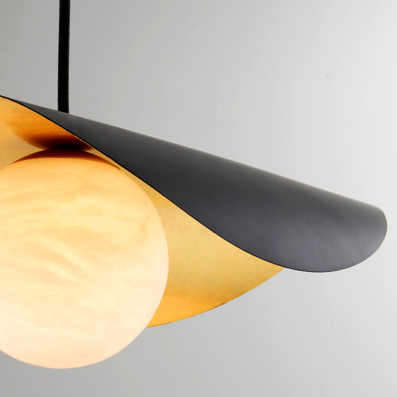 Arisha Moderna Speciale LED Lampada a Sospensione Metallo Marmo Nero Cappello Sala da Pranzo/Soggiorno/Camera da Letto