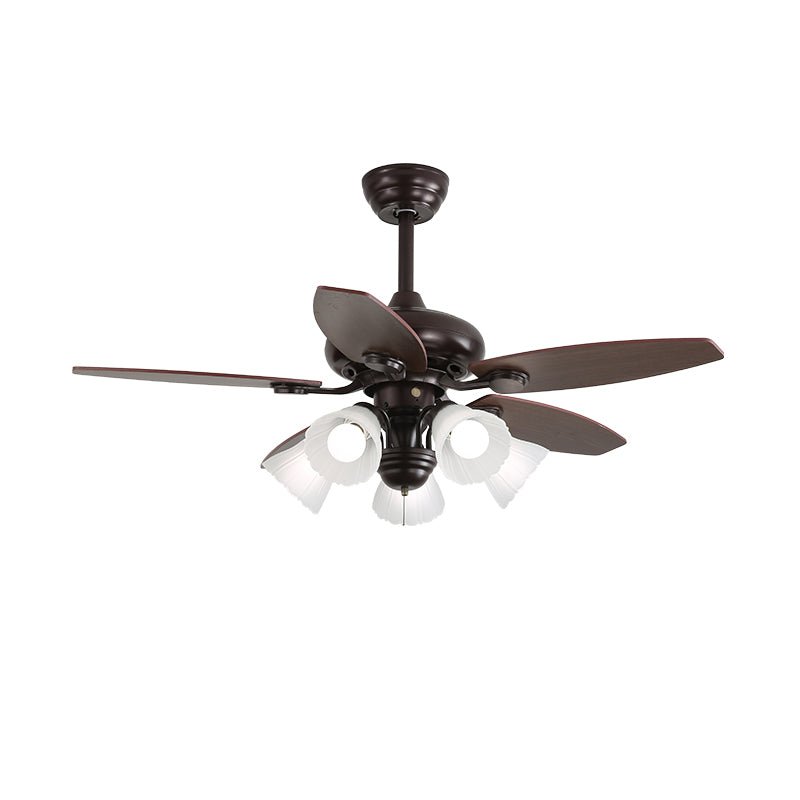 Ventilatore da soffitto con luce Solara Classico in Legno e Vetro