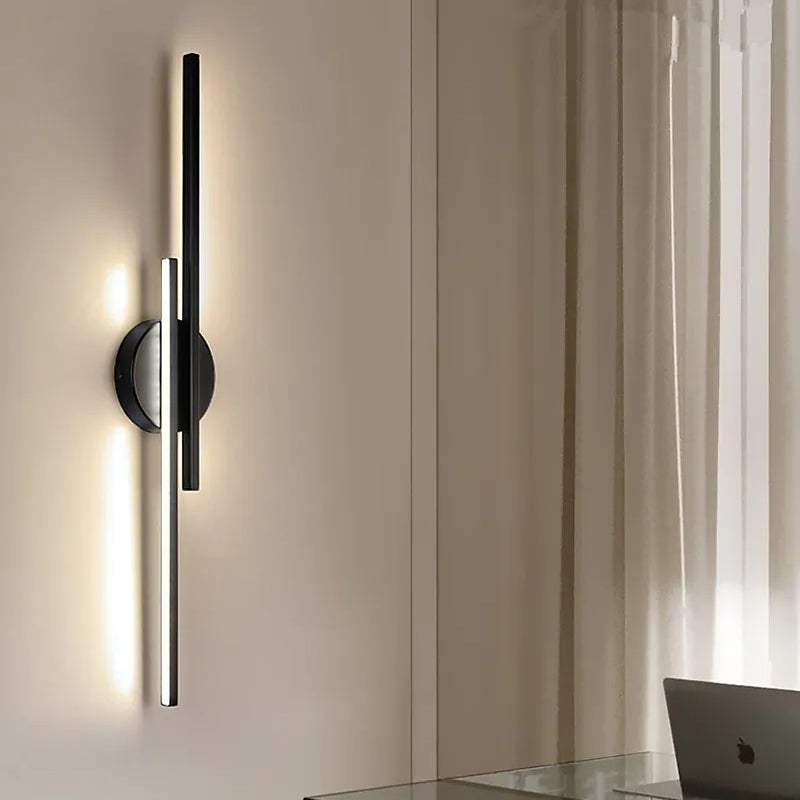 Arisha Moderna LED Nordico Applique Metallo Nero/Bianco Lineare Soggiorno/Camera da Letto