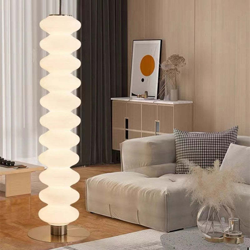 Mira Moderno Lungo Lampade da Terra Caramelle Metallo Vetro Bianco Soggiorno/Camera da Letto/Sala Studio