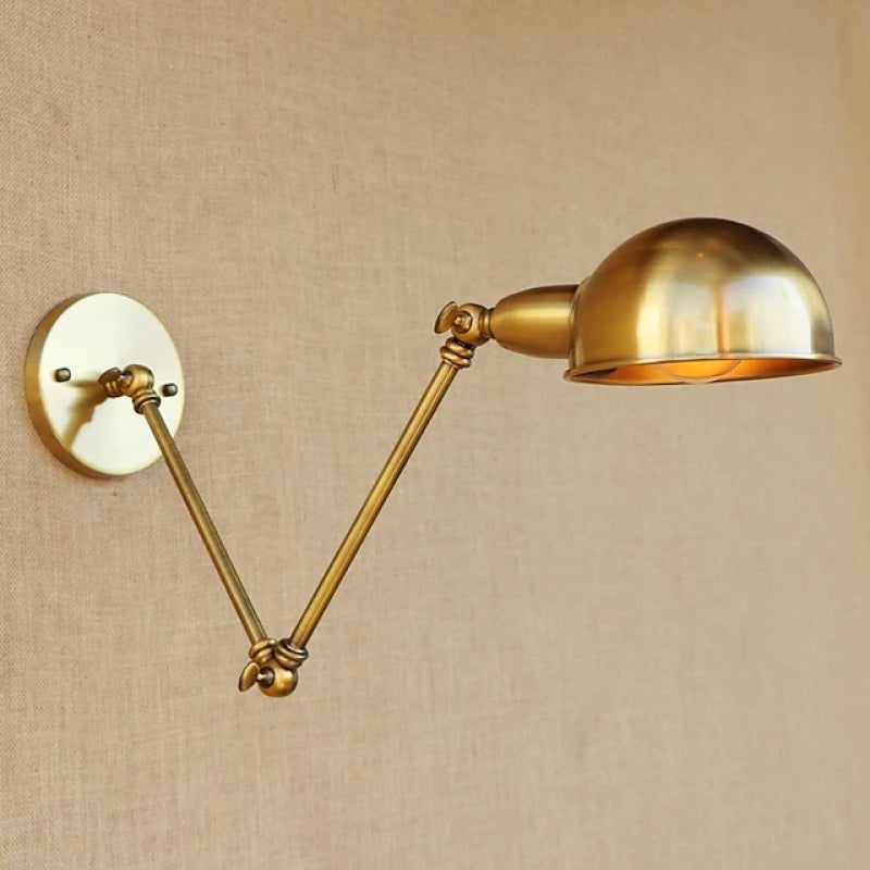 Epoch Industriale LED Applique Metallo Bronzo Mezza Sfera Pieghevole Soggiorno/Camera da Letto