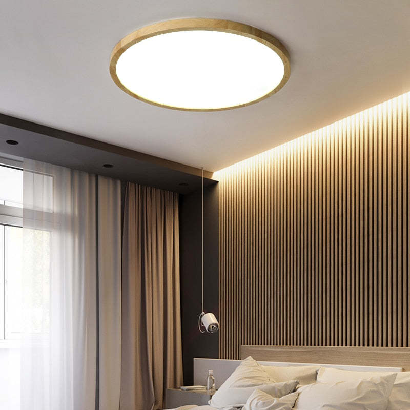 Muto Lampade da Soffitto Tonda in Legno Moderno a Incasso per Soggiorno