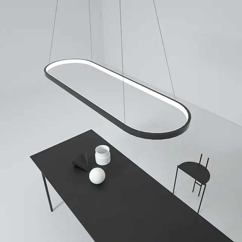 Arisha Lampada a Sospensione Nero/Bianco/Oro Ovale Minimalista Appeso
