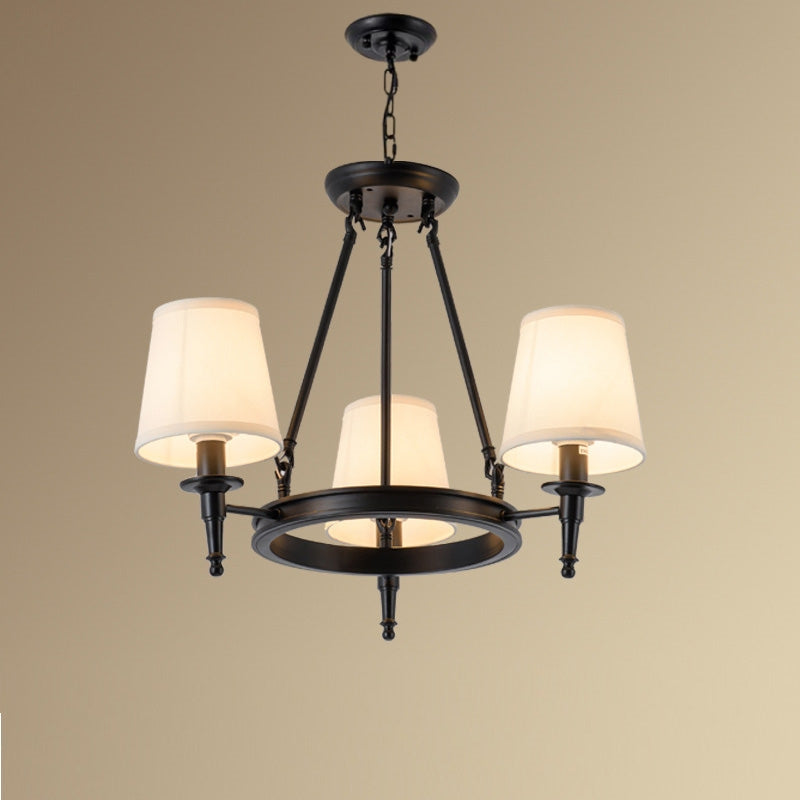 Silva Vintage Industriale LED Lampade a Sospensione Metallo Tessuto Nero/Marrone Sala da Pranzo