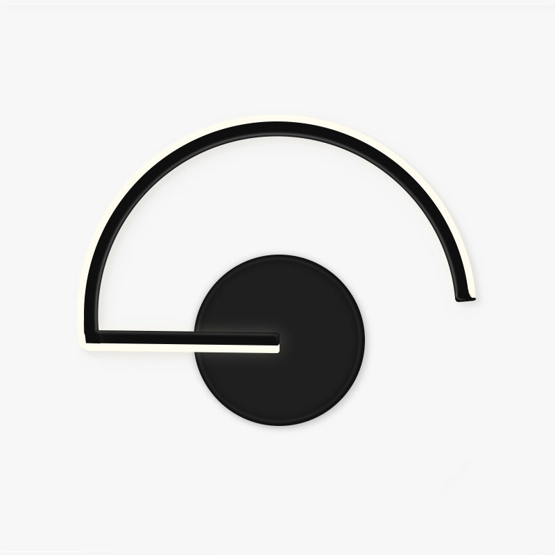 Arisha Minimalista Lineare LED Semicircolare Metallo Applique Nero/Bianco Soggiorno/Camera da Letto