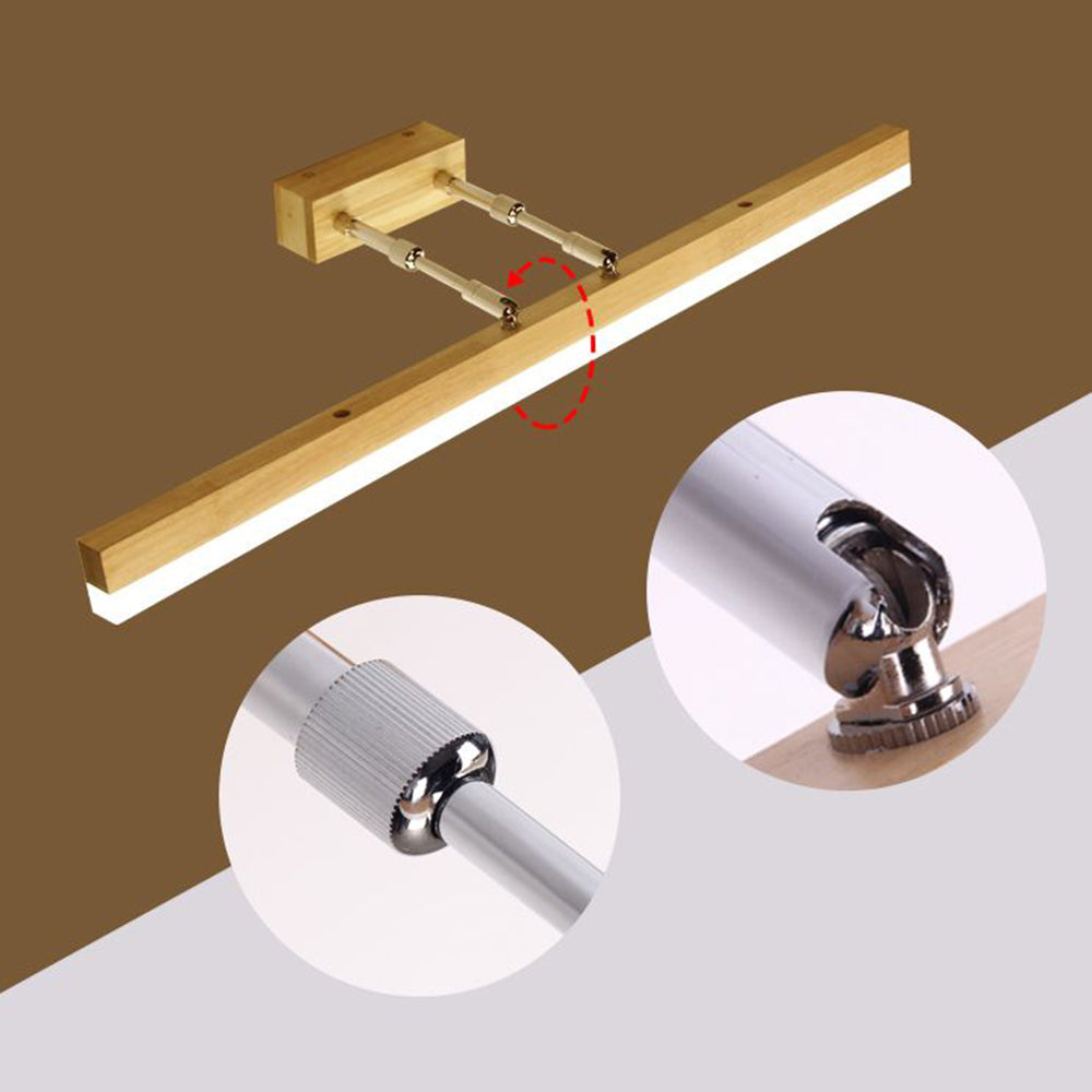 Muto Minimalismo Classico LED Applique Lungo Metallo Legno Vanità Specchio Bagno/Sala Studio