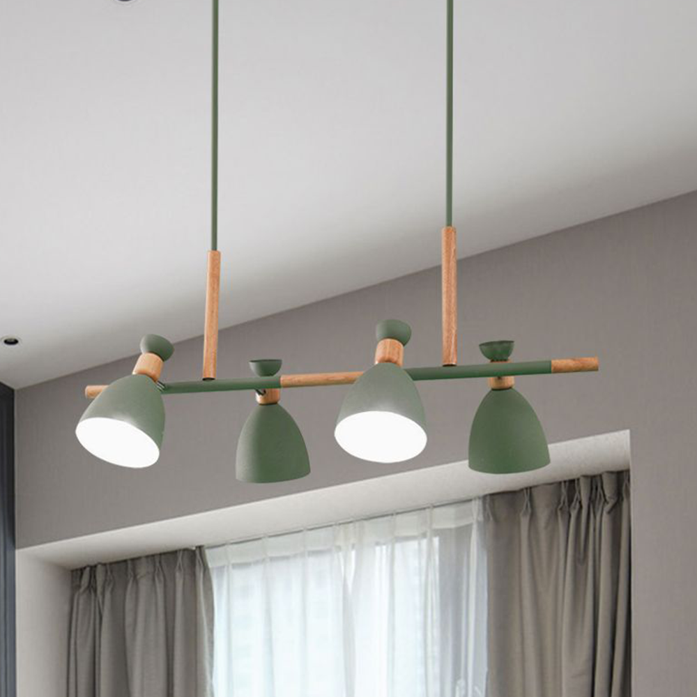 Valentina Lampade a Sospensione Nordico Corda Legno Bianco/Verde/Grigio