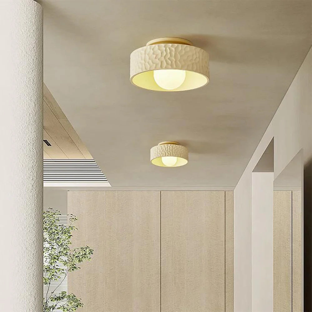 Arisha Moderno Resina Vetro Plafoniera Beige Camera da letto Soggiorno