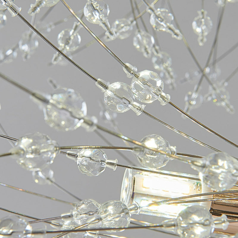 Arisha Lampada a Sospensione LED Moderna Dente di Leone in Metallo Oro/Cristallo