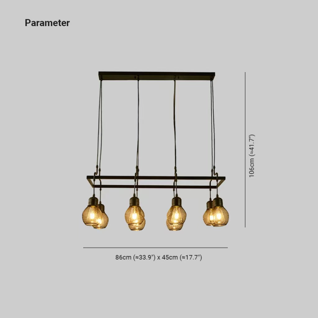 Silva Vintage Multitesta Matello Lux Lampadario Nero Soggiorno/Sala da Pranzo