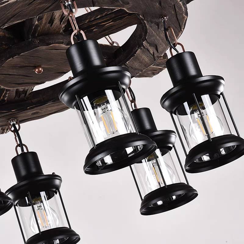 Epoch Naturale Legno Vetro Lampade a Sospensione Bar
