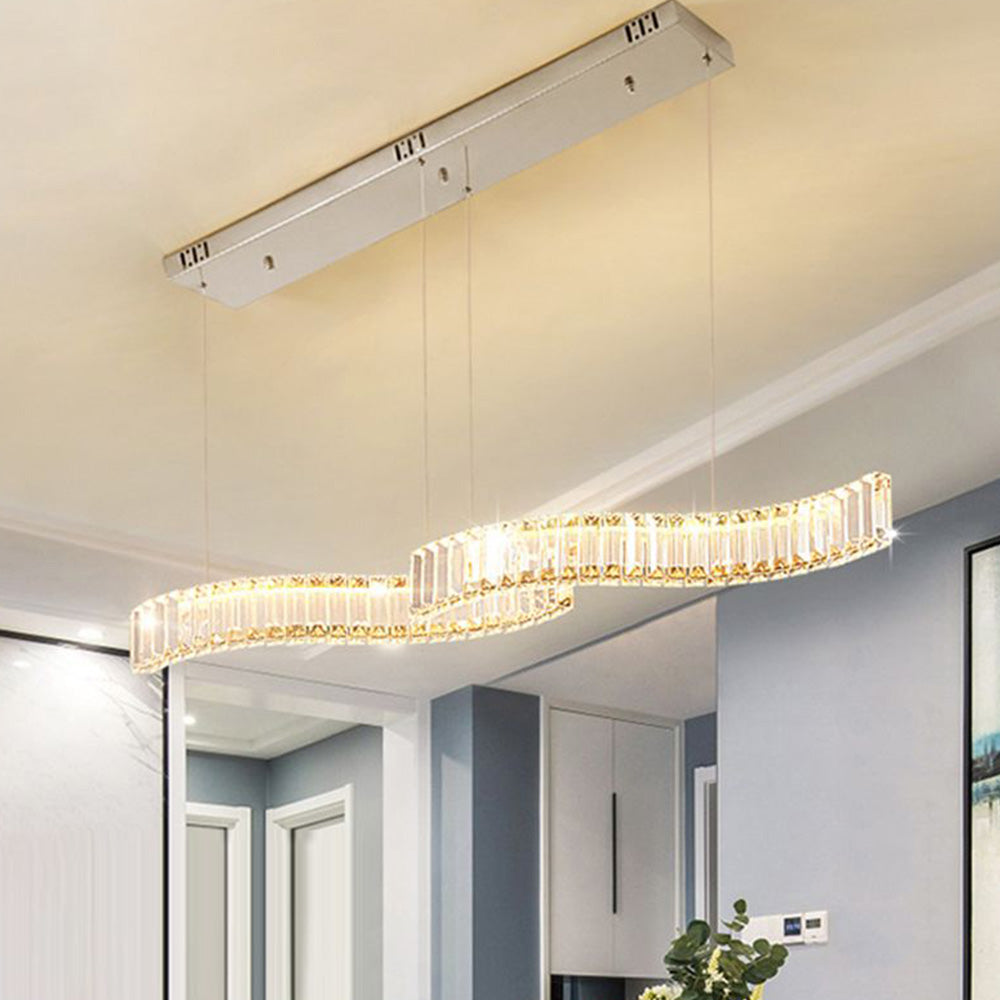 Kristy Moderne Onda Design Lampade a Sospensione Cristallo/Metallo Soggiorno