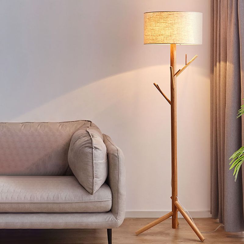 Muto Tessuto Legno Albero Giapponese Lampade da Terra