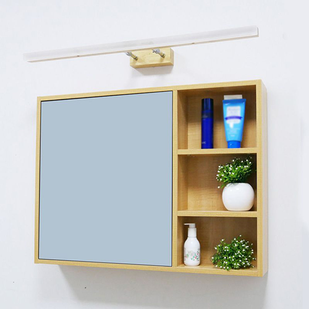 Muto Minimalismo Classico LED Applique Lungo Metallo Legno Vanità Specchio Bagno/Sala Studio