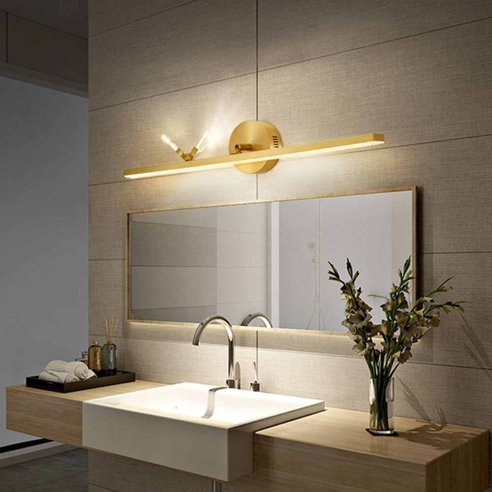 Arisha Moderno LED Applique Lineare Lusso Farfalla Metallo Acrilico Oro Bagno