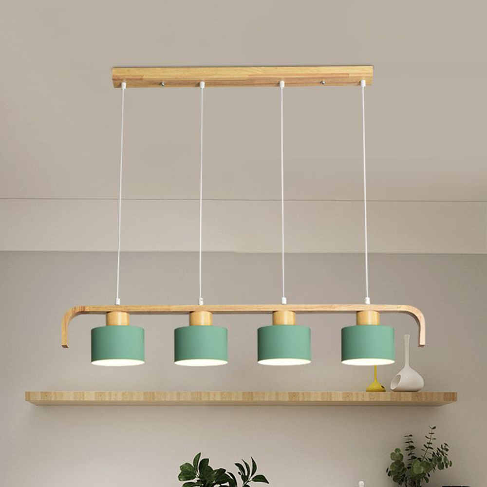 Valentina Lampade a Sospensione Cilindro Nordico, Legno, Camera da Letto