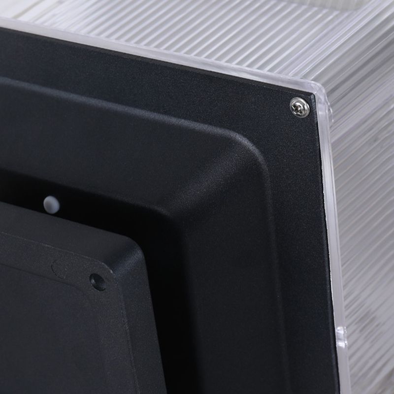 Ray Contemporaneo LED Rettangolare Metallo Acrilico Lampada da Esterno, Nero