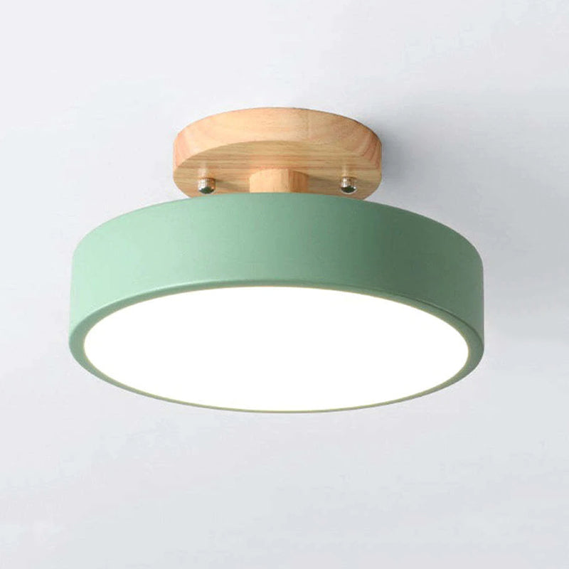Arisha Moderne Design LED Plafoniere Ingresso Acrilico/Legno Rotonda Legno/Bianco/Rosa/Verde/Grigio
