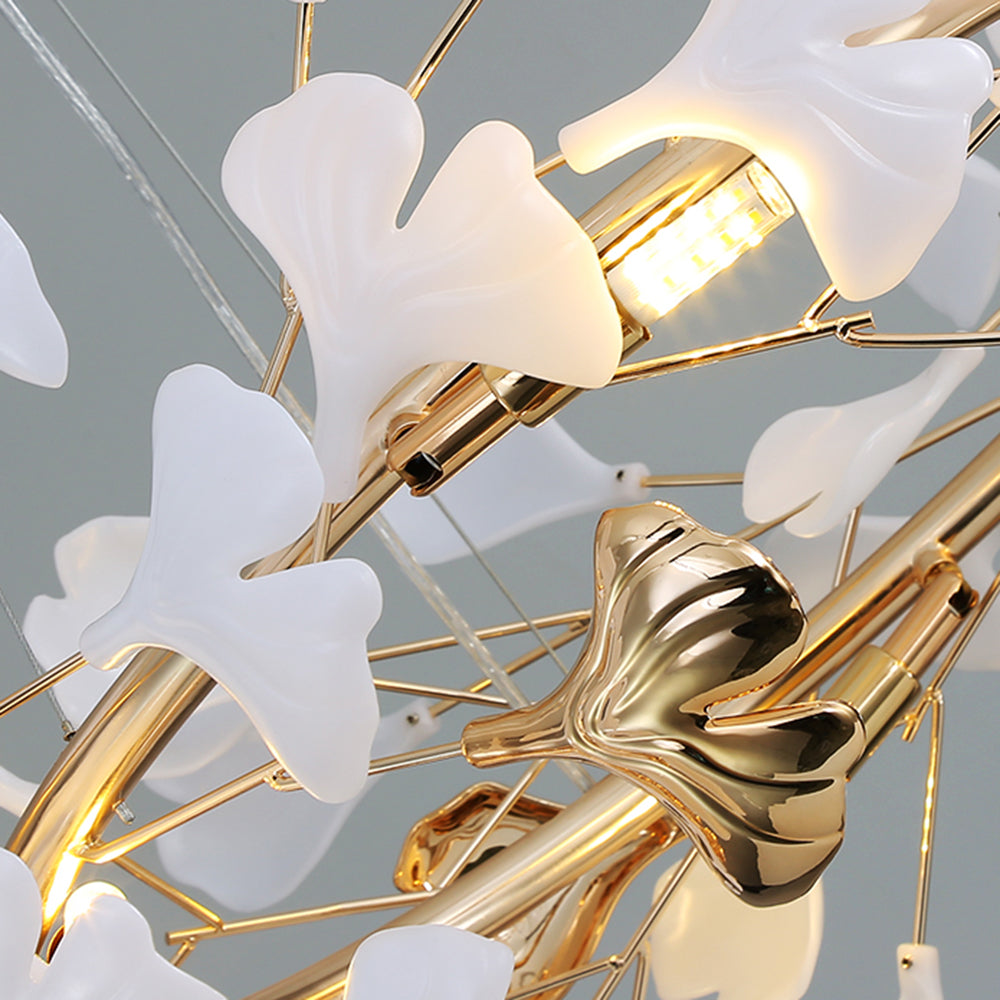 Olivia Moderne LED Lampade a Sospensione Ginkgo Biloba Metallo Oro Petalo Soggiorno/Camera da Letto