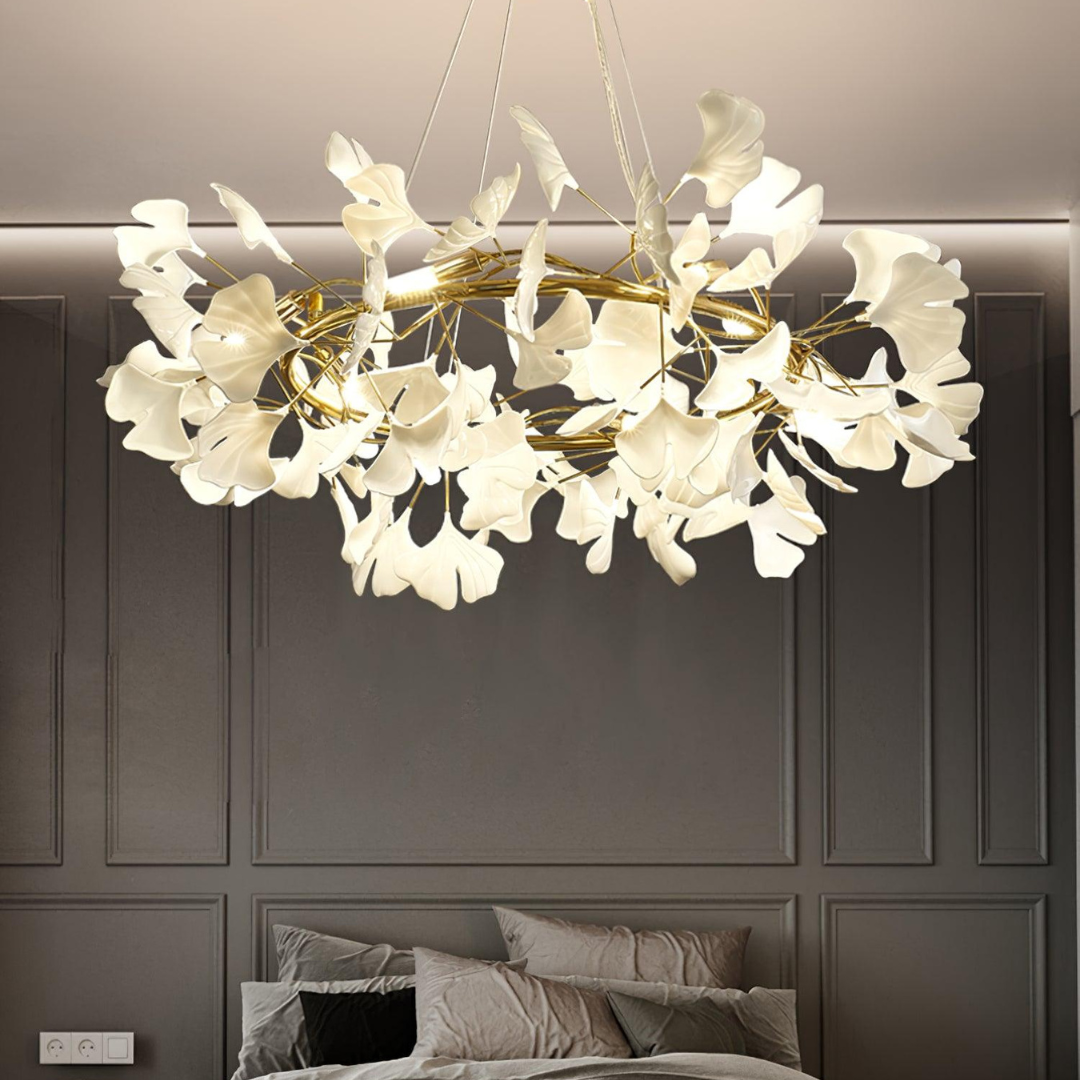 Olivia EarthenGlo Lampadario Art Deco bianco da cucina moderna, Metallo e Ceramica