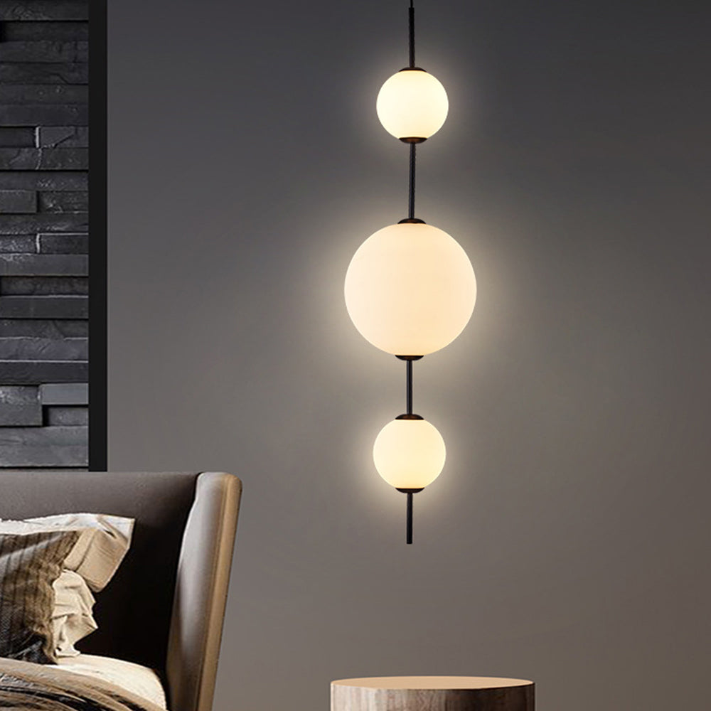 Valentina Design LED Creativo Palla Lampade a Sospensione Metallo Vetro Nero Soggiorno/Camera da Letto/Sala Studio