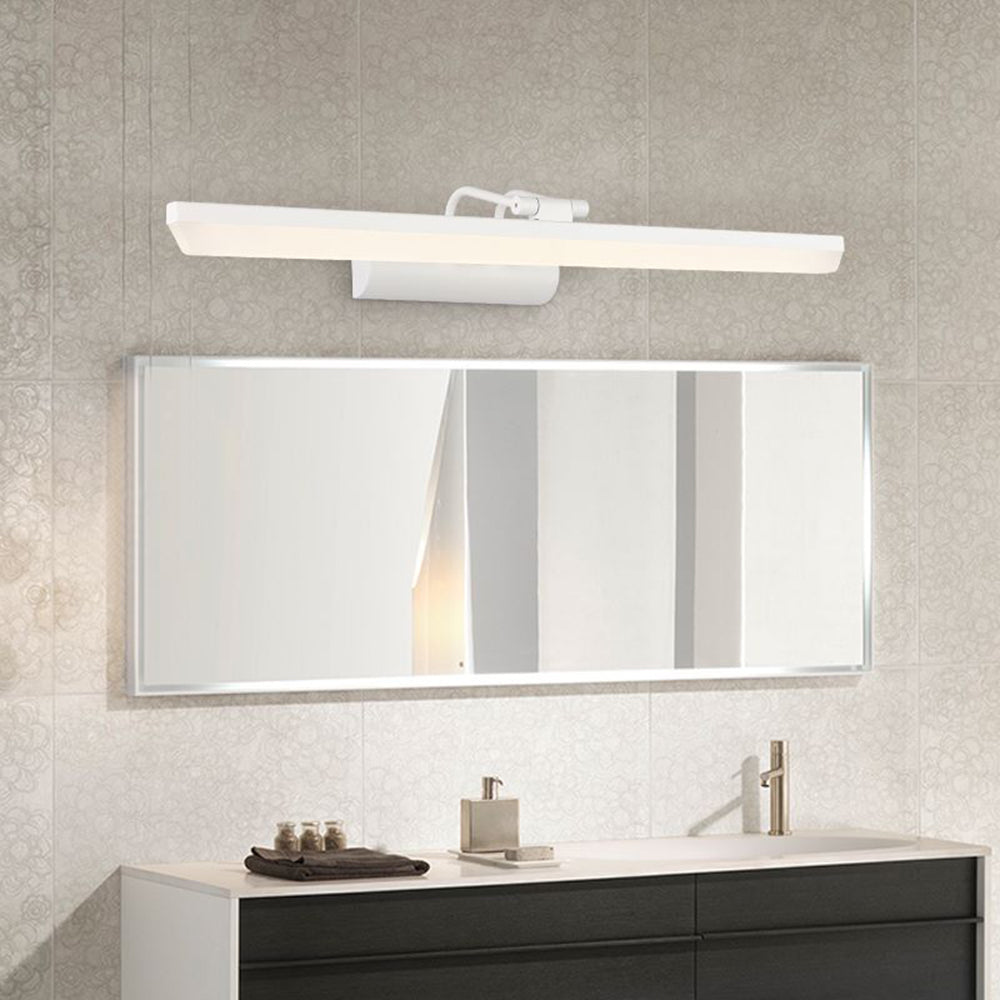 Arisha Elegante Classico LED Rettangolo Applique Metallo Bianco/Nero Specchio Bagno
