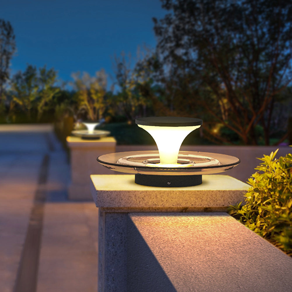 Ray Moderno Rotondo Metallo Acrilico Solare Piscina Lampade da Esterno