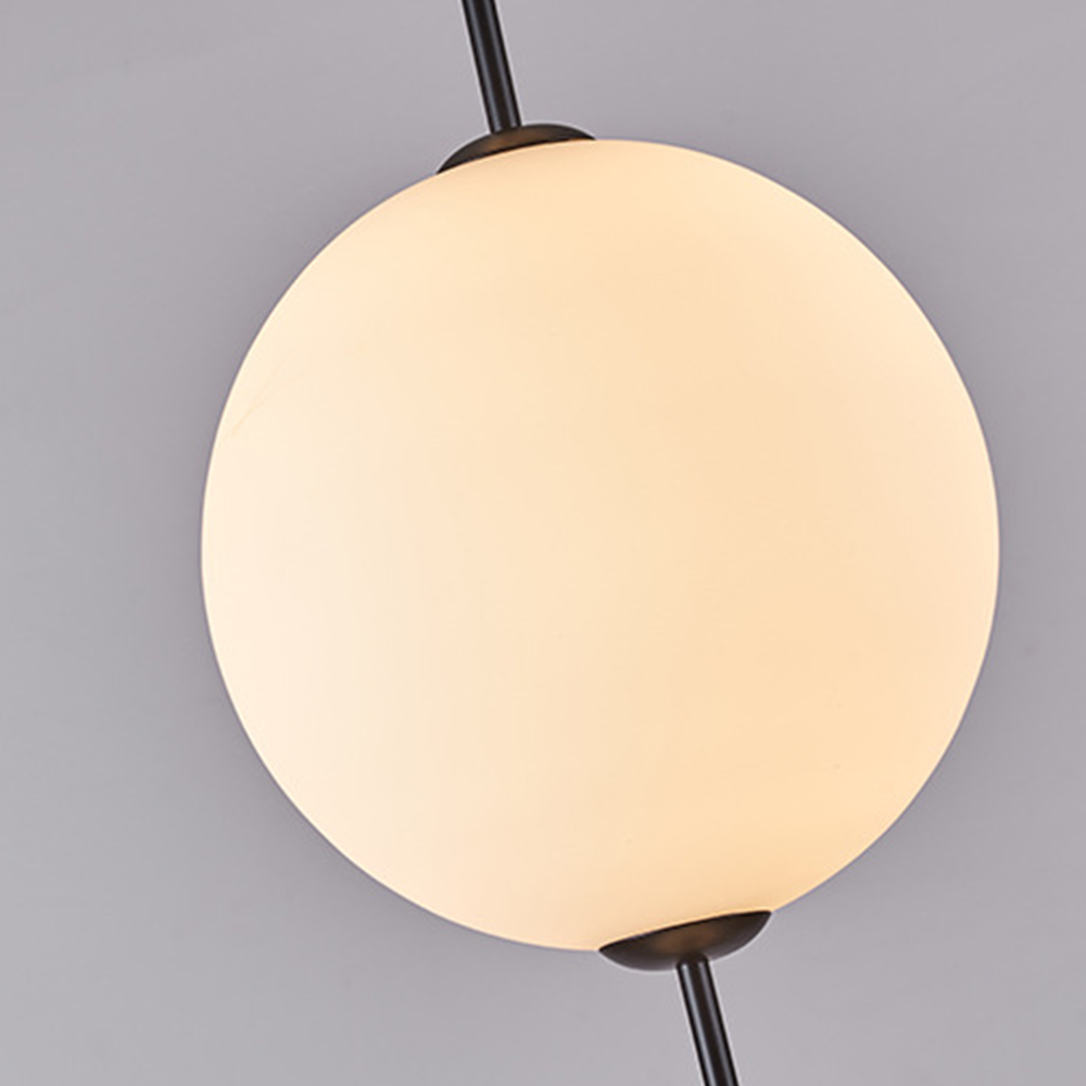 Valentina Design LED Creativo Palla Lampade a Sospensione Metallo Vetro Nero Soggiorno/Camera da Letto/Sala Studio