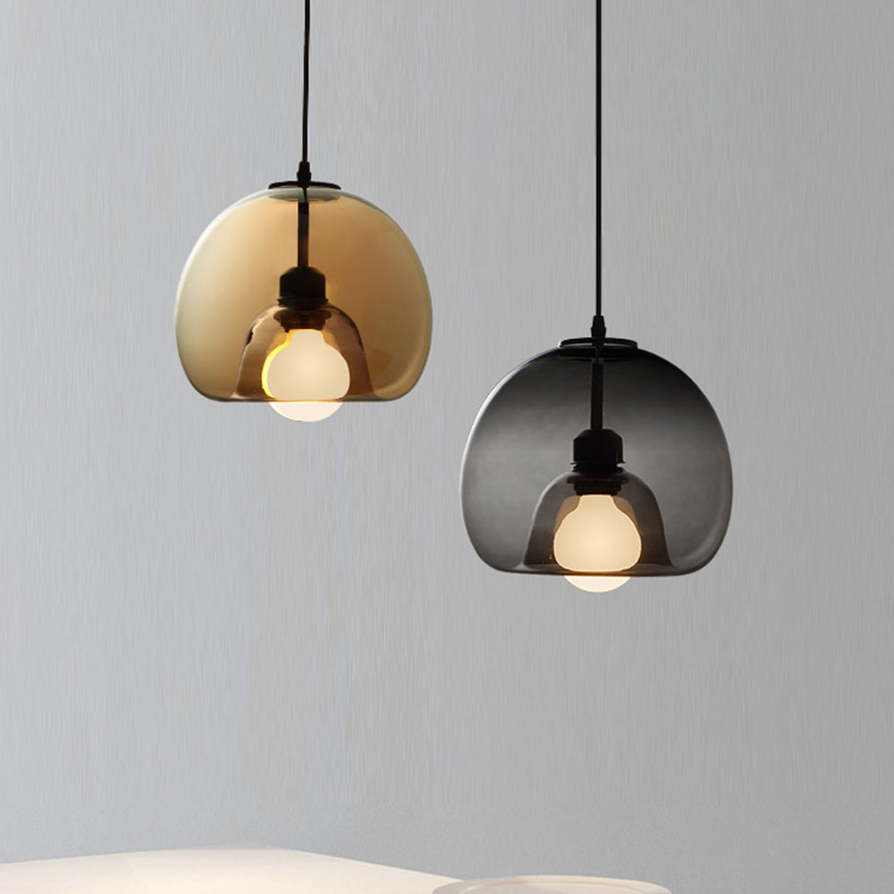 Valentina Moderno LED Globo Vetro Lampade a Sospensione Ambra/Grigio Soggiorno/Camera da Letto