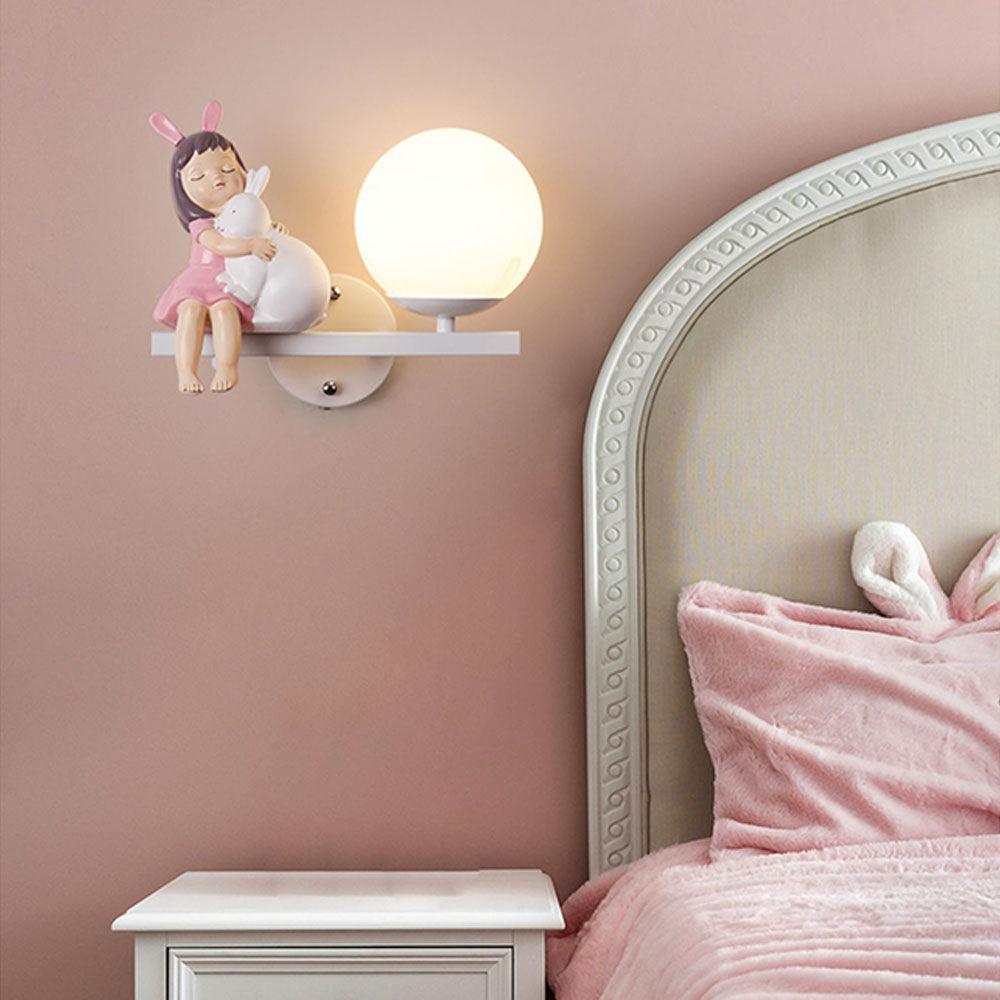 Arisha Moderna Metallo Applique Vetro Bianco/Rosa