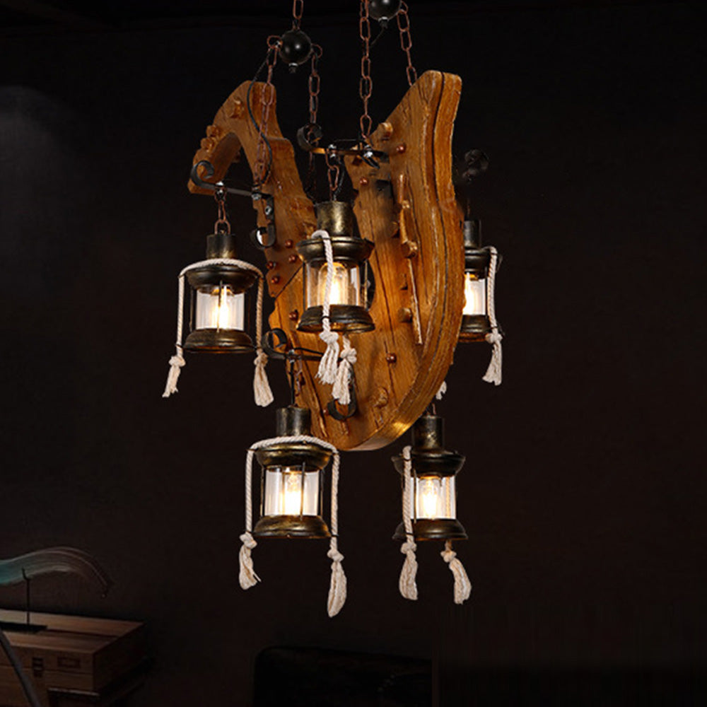 Epoch Lampade a Sospensione Retro Sassofono Metallo/Legno Noce